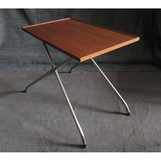 Image 1 of Table à vin vintage en teck et aluminium, Danemark 1960