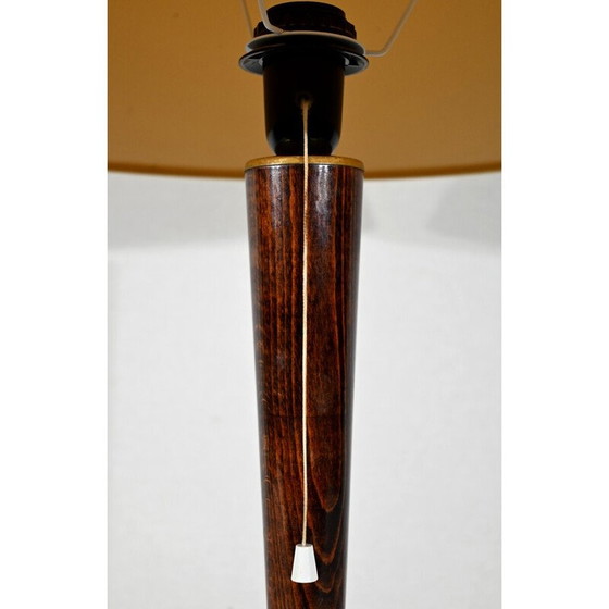 Image 1 of Lampe vintage en acajou et laiton par Mazda, 1950