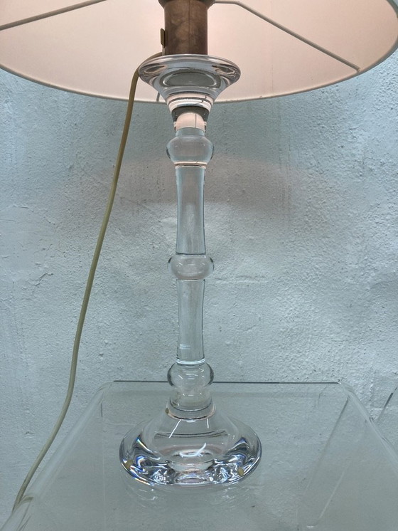 Image 1 of Ingo Maurer Tiffany Lampe de Table Avec Base En Verre