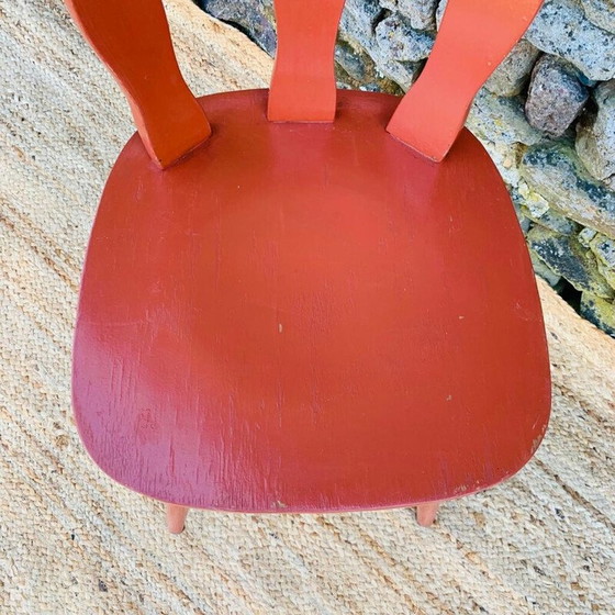 Image 1 of Ensemble de 4 chaises vintage en bois, métal et plastique