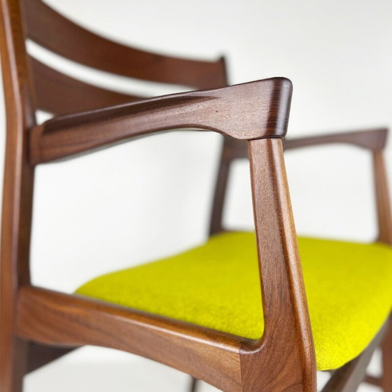 Image 1 of Fauteuil vintage danois en teck et tapisserie jaune moutarde par Boltinge Stolefabrik, 1960s