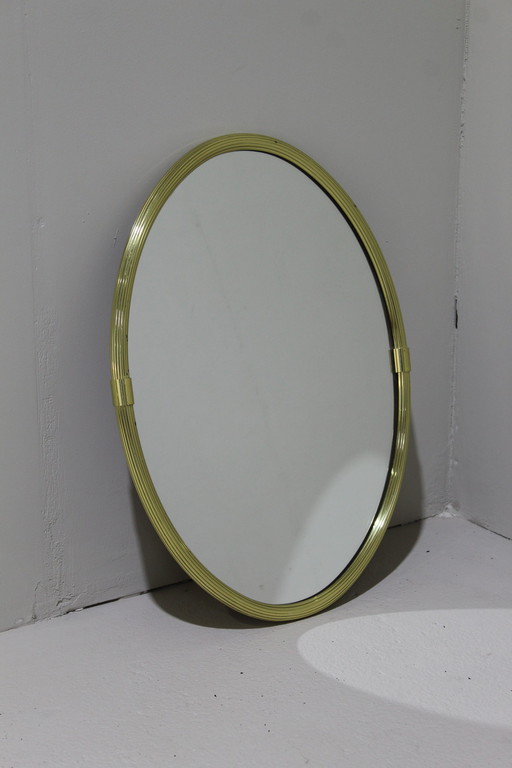 Miroir vintage - anneau ovale en laiton, 1960s