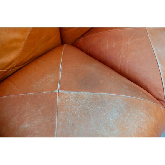 Image 1 of Ensemble de salon vintage en cuir orange par Mario Marenco pour Arflex, 1970