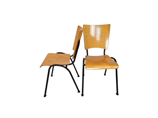 Marko - Ynske Kooistra - Chaise d'école - Industriel - Bois - Métal -60'S