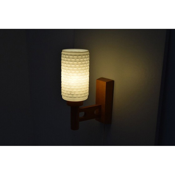 Image 1 of Applique vintage en verre et bois par Drevo Humpolec, Tchécoslovaquie 1960