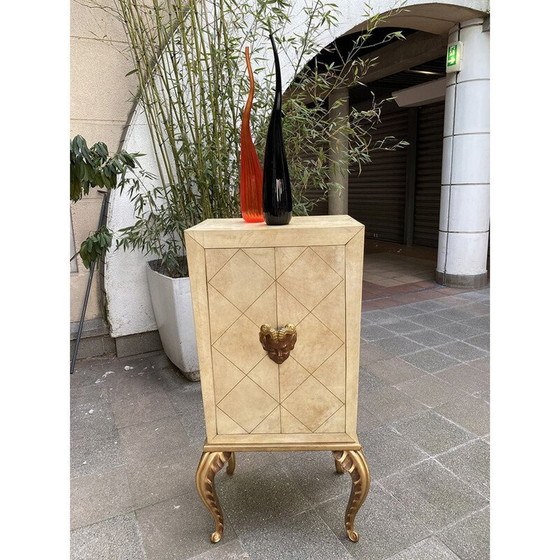 Image 1 of Paire de vases vintage Aria noir et orange de Renzo Stellon par Salvatia, 2009