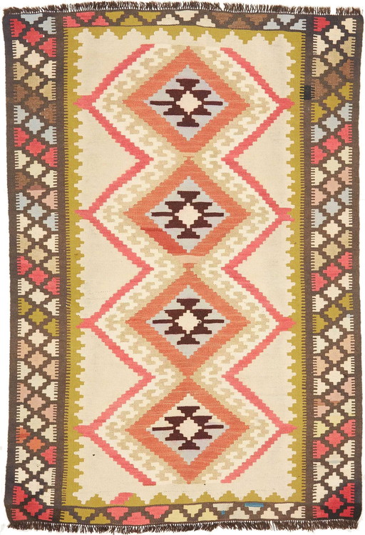 Kilim Fars Kashgaï Tissé à la main - Un classique coloré -143 X 95 cm No. 448832