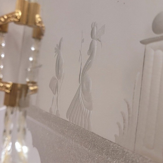 Image 1 of Exquise table vintage en verre de Murano et poussière d'or, Italie 1950