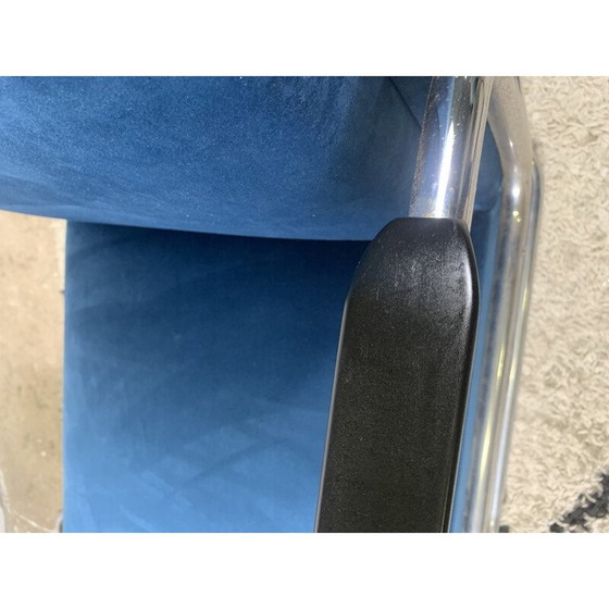 Image 1 of Fauteuil vintage en velours bleu marine pour Ahrend de Cirkel, 1950