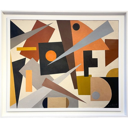 Huile sur toile vintage d'Armilde Dupont, Belgique 1970