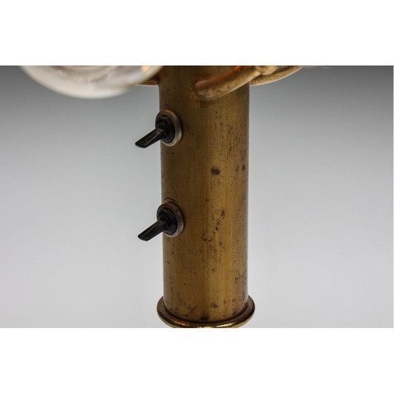 Image 1 of Lampadaire vintage en bronze et marbre italien, années 1950