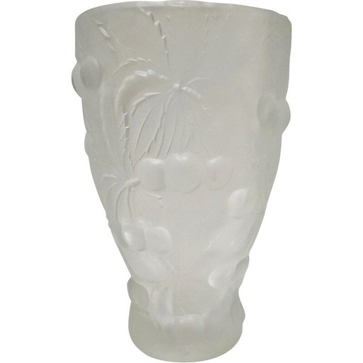 Vase vintage en verre pressé de Josef Inwald