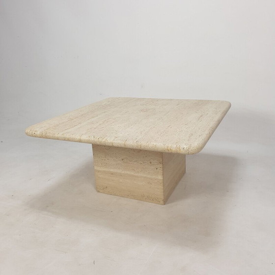 Image 1 of Table basse vintage en travertin, Italie 1980