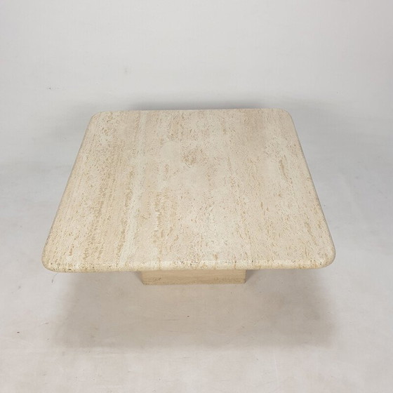 Image 1 of Table basse vintage en travertin, Italie 1980