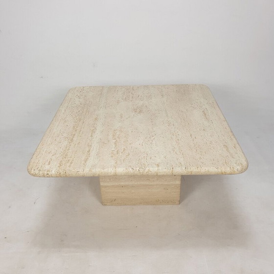 Image 1 of Table basse vintage en travertin, Italie 1980