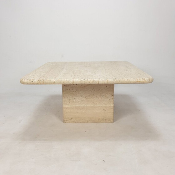 Image 1 of Table basse vintage en travertin, Italie 1980