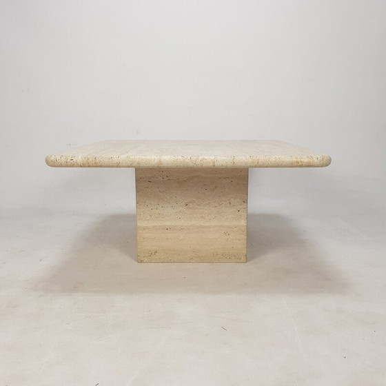 Image 1 of Table basse vintage en travertin, Italie 1980