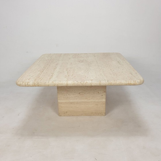 Image 1 of Table basse vintage en travertin, Italie 1980