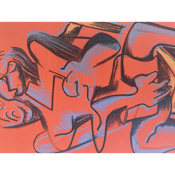 Image 1 of Lithographie ancienne "Les travaux d'Hercule" par Zadkine