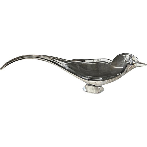 Oiseau en cristal vintage poche vide pour Cristalleries de Vannes