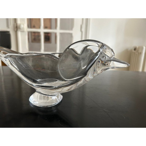 Image 1 of Oiseau en cristal vintage poche vide pour Cristalleries de Vannes