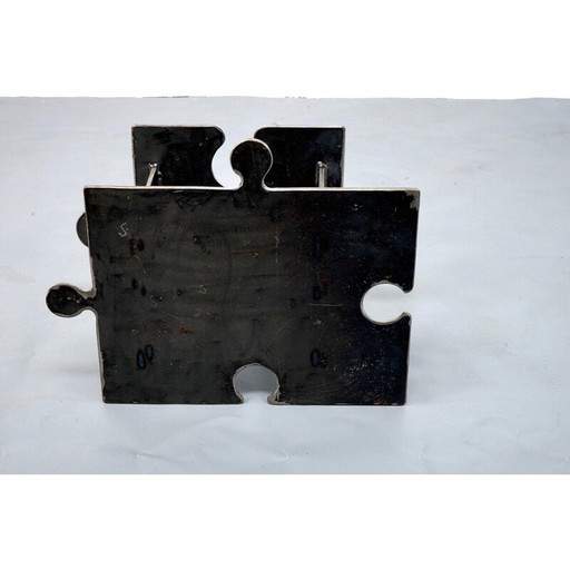 Table basse vintage en métal gris, Allemagne 1980