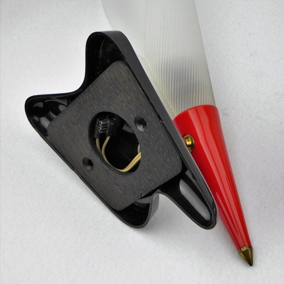 Image 1 of Set de 2 lampes murales vintage en plexiglas rouge et noir