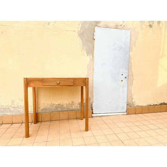 Image 1 of Table console vintage en bois de hêtre, Italie 1950s