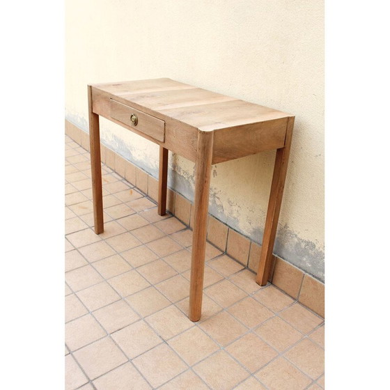 Image 1 of Table console vintage en bois de hêtre, Italie 1950s