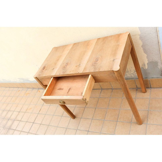 Image 1 of Table console vintage en bois de hêtre, Italie 1950s