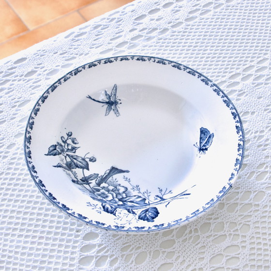 Image 1 of 8 Assiettes Terre De Fer Sarreguemines "Carmen" Aux Papillons