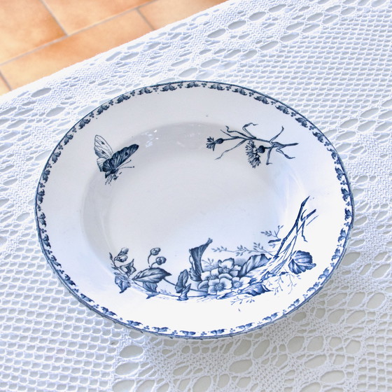 Image 1 of 8 Assiettes Terre De Fer Sarreguemines "Carmen" Aux Papillons