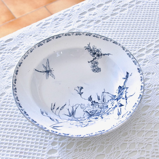 Image 1 of 8 Assiettes Terre De Fer Sarreguemines "Carmen" Aux Papillons