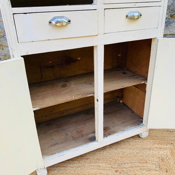 Image 1 of Buffet vintage blanc à 3 portes