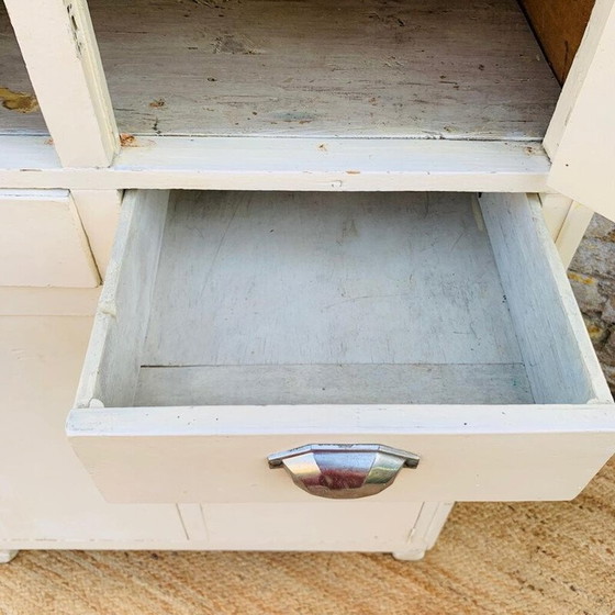 Image 1 of Buffet vintage blanc à 3 portes