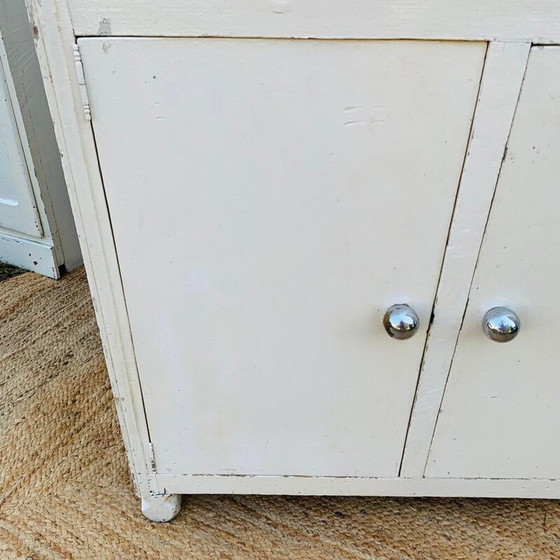 Image 1 of Buffet vintage blanc à 3 portes