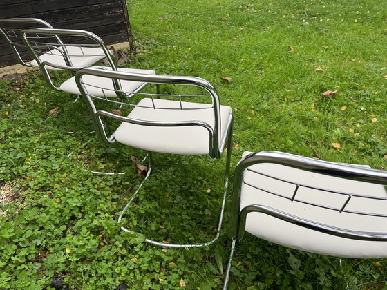 Image 1 of 4x Chaises Chromées Vintage