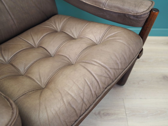 Image 1 of Fauteuil en cuir, design danois, années 1960, fabriqué par Genega Møbler