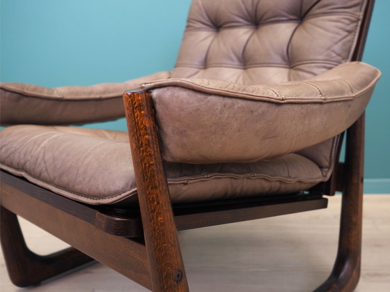 Image 1 of Fauteuil en cuir, design danois, années 1960, fabriqué par Genega Møbler