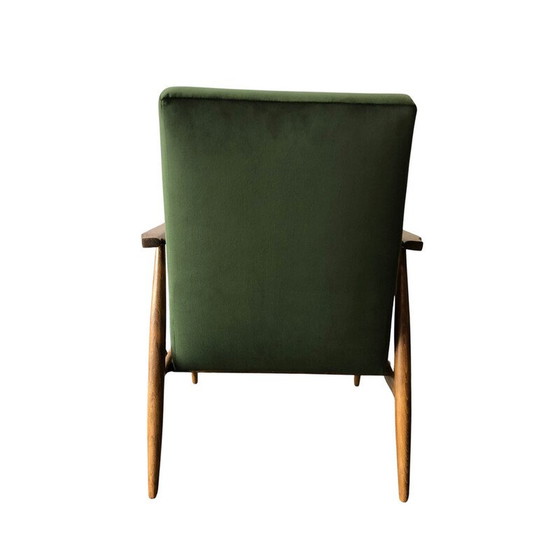 Image 1 of Paire de fauteuils vintage en hêtre et velours vert par Henryk Lis, années 1960