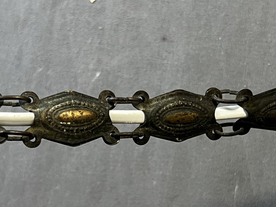 Image 1 of Plafonnier Art Déco, opaline hexagonale, vers 1925