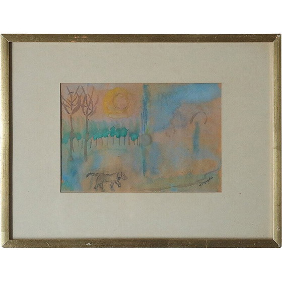 Image 1 of Gouache vintage de Frideborg Bryth, 1961