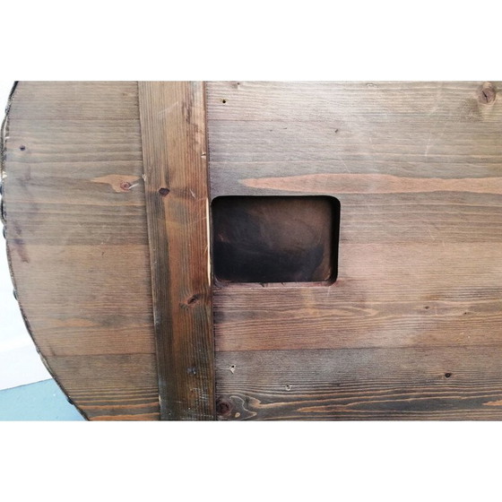 Image 1 of Soufflet de forge vintage en bois et cuir