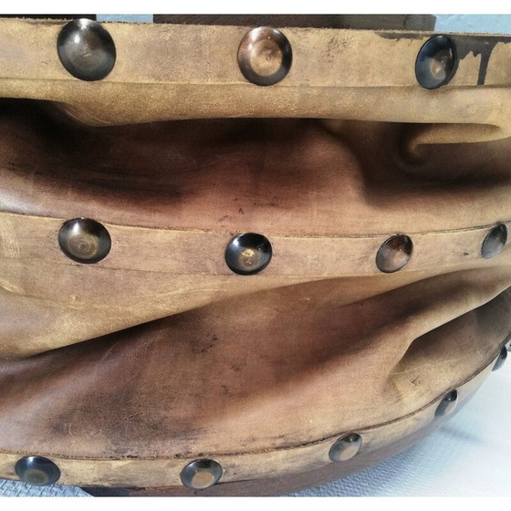 Image 1 of Soufflet de forge vintage en bois et cuir