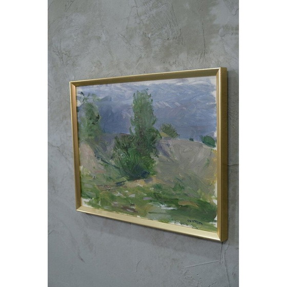 Image 1 of Peinture à l'huile moderniste vintage de Tore Nilsson, Suède 1970