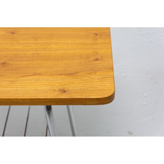 Image 1 of Table d'appoint vintage en bois et métal, Tchécoslovaquie années 1950