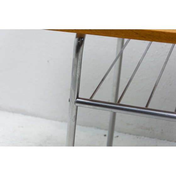Image 1 of Table d'appoint vintage en bois et métal, Tchécoslovaquie années 1950