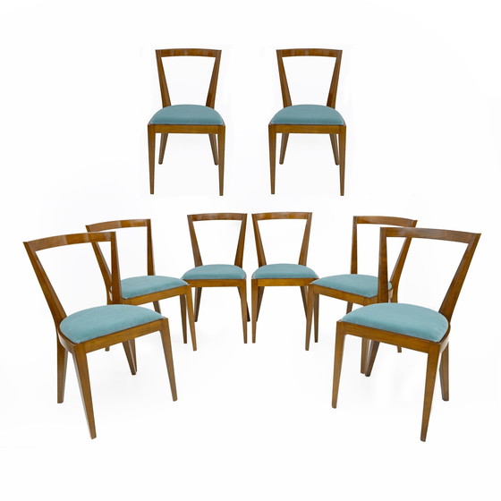 Image 1 of Huit chaises de salle à manger Ponti 940 Par Gio Ponti Pour Bbb Italia