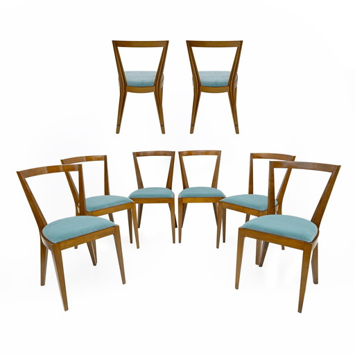 Huit chaises de salle à manger Ponti 940 Par Gio Ponti Pour Bbb Italia