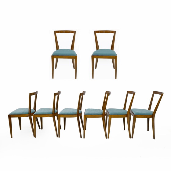 Image 1 of Huit chaises de salle à manger Ponti 940 Par Gio Ponti Pour Bbb Italia